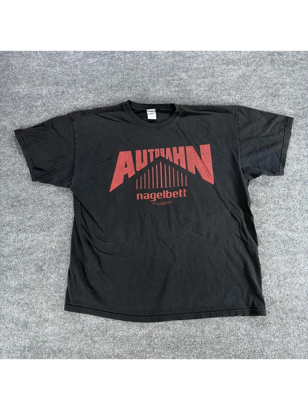 VTG M&O Heavy Weight Black Big Lebowski Autobahn Nagelbett Graphic T-Shirt XL
